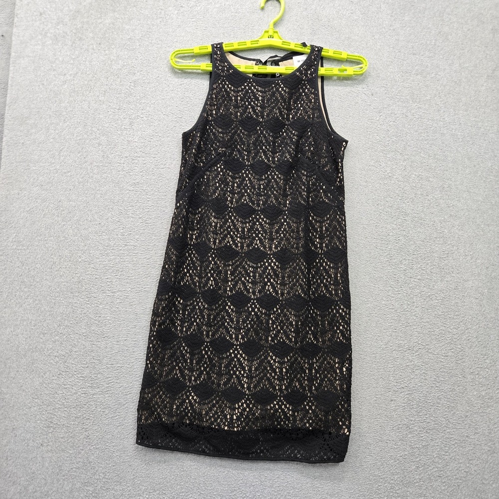 Ann Taylor LOFT Women Dress 0 Black Geometric Sheath Fairy Grunge NWT